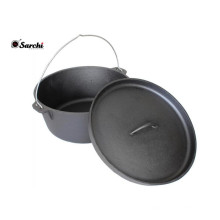 Seasoned Cast Iron Dutch Oven, Flat Bottom